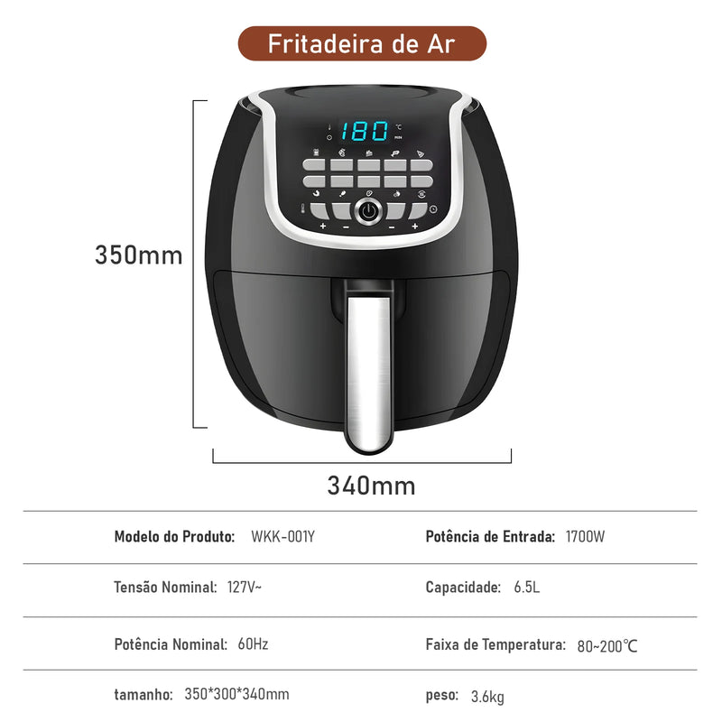 Fritadeira Elétrica Air Fryer 127V Coibeu 6.5 L